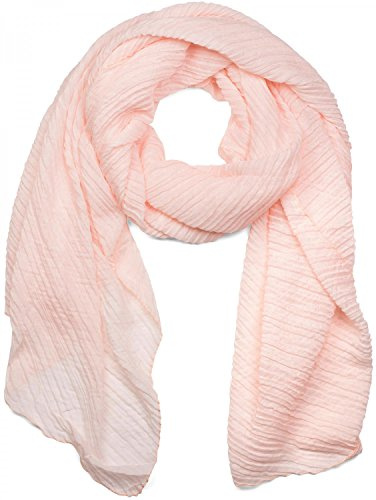 styleBREAKER Bufanda para mujer con superficie finamente plisada, ligera y elegante, con pliegues fluidos, versátil y suave, tamaño 96 x 192 cm, ideal para looks sofisticados, Albaricoque