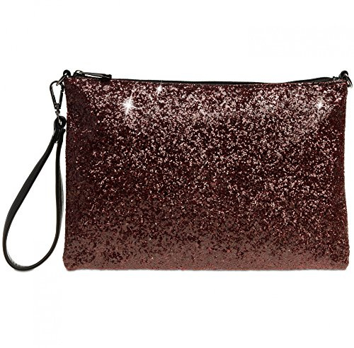 Caspar TA341 große Damen XL Glitzer Pailletten Clutch Tasche Abendtasche mit Handschlaufe