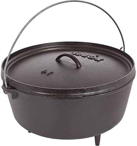 Lodge 25.4 cm / 4.73 litre / 5 quart Pre-Seasoned Cast Iron Outdoor/Camp Deep Dutch Oven