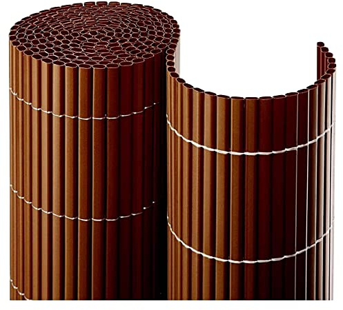 NOOR Balkonblende Premium - PVC Sichtschutzmatte Braun 0,9 x 3,0 m | Hochwertiger Balkonsichtschutz aus deutscher Fertigung - UV-beständig, wetterfest, blickdicht und individuell kürzbar