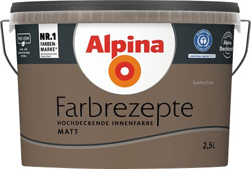 ALPINA Wandfarbe, Farbrezepte 2,5 Liter Sanfte Erde Matt, hochdeckende Farbe