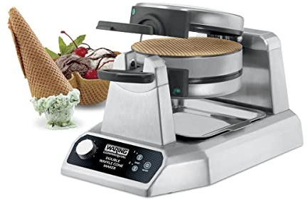 Waring Commercial Heavy-Duty Double Vertical Waffle Cone Maker 120V, 1400 Watts