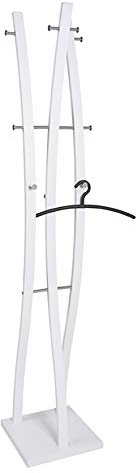 HAKU Möbel Garderobenständer chrom, weiß, Metall - Maße: B 35 cm x H 180 cm x T 35 cm, Style: Modern