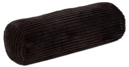 Gözze - Rouleau d'oreiller moelleux en velours côtelé, idéal comme repose-nuque, 70 x 22 cm - Brun foncé