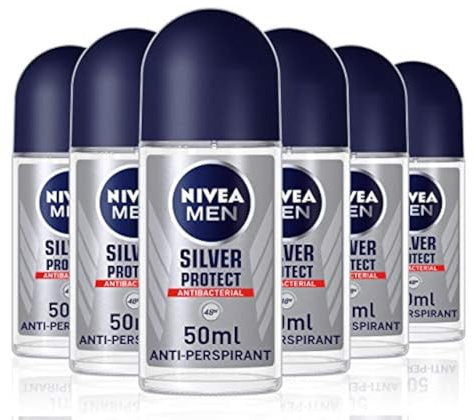 Nivea Silver Protect 48 Stunden Anti-Transpirant Roll On Deodorant, 50 ml, 6 Stück
