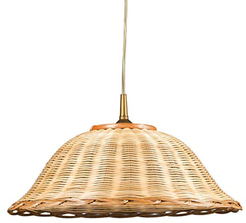 Helios Leuchten 202072 Hängelampe Rattan Lampe Leuchte, Korblampe Boho, Pendellampe Landhaus, Deckenlampe skandinavisch für Esstisch Wohnraum Küche
