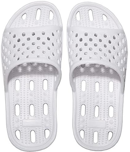 Ranberone Ciabatte da Bagno da Donna Scarpe da Doccia Antiscivolo Sandali da Piscina da Spiaggia con Pantofole Casa Estiva Comode e Leggere per Unisex (Bianco, numeric_37)