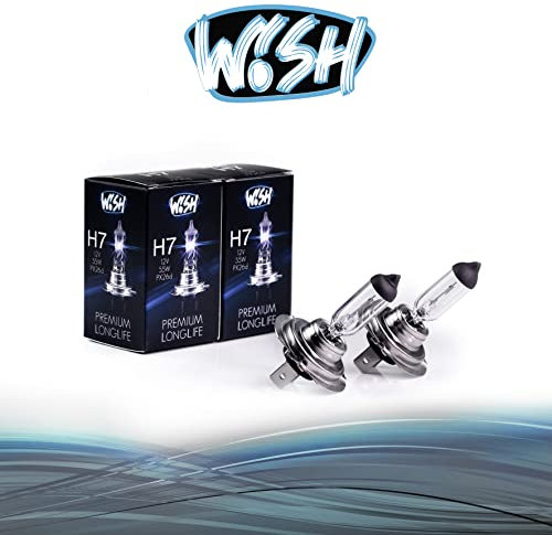 Wish® H7 LongLife 12V 55W PX26d Halogen Glühbirnen Lampen Scheinwerferlampen mit E Prüfzeichen (Doppelpack)