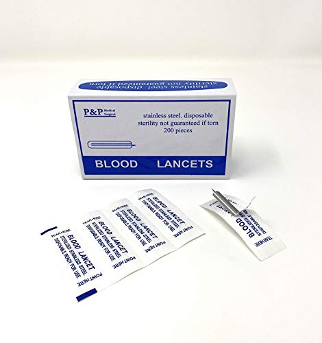 Disposable Stainless Steel Lancets Individually Foil Wrapped by P&P MEDICAL SURGICAL Box of 200