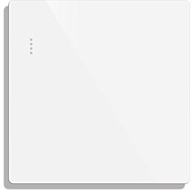 CNBINGO Big Rocker Button Switch with Phosphor Dots, Modern Gloss White Wall Plate, Electrical Single Light Switch, 1 Gang 1 Way, 16A 250V