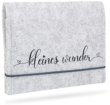 Mutterpasshülle aus Filz, passend für den deutschen Mutterpass – perfektes Design, handgefertigt in Deutschland - für die Schwangerschaft, mit praktischen Fächern (Kleines Wunder)
