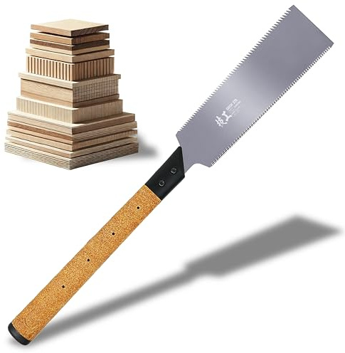 KAKURI Large Japanese Pull Saw for Woodworking 10.5, Non-Slip Cork Handle | Japanese Hand Saw with Ryoba Double-Edged Blade for Rip Cuts & Crosscuts, DIY, Joinery, Furniture Making – Made in Japan