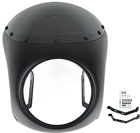 Keenso 17,8 cm (7 Zoll) Motorrad-Windschutzscheiben-Schutzkappe für die meisten Motorrad-Scheinwerfer, runder Kopf