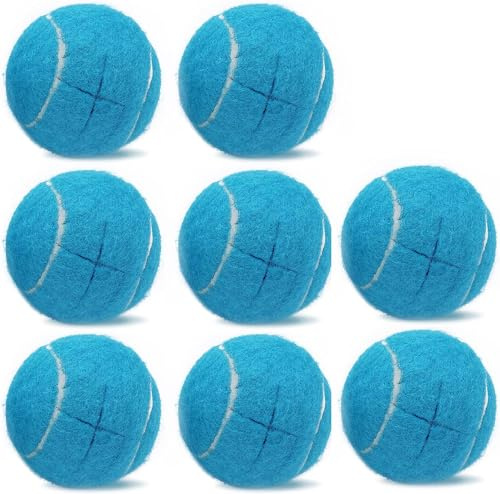 Magicorange 8 pelotas de tenis precortadas para patas de muebles y protección del suelo, resistentes, color azul claro