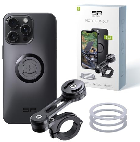 SP CONNECT Moto Bundle | SPC+ | kompatibel mit iPhone 15 Pro Max Handyhalter für Motorrad Bike Moped Roller | Gadget Halterung für Navi