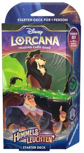 Ravensburger Disney Lorcana Trading Card Game: Set 5 – Starter Deck A (alemán), Color Verde Esmeralda (11098382)