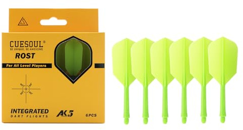 CUESOUL ROST Integrierte Dartwelle und -flüge,Reine Farbe,Slim/Birnen/Big Flügel Form,Set von 6 PCs
