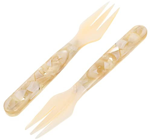 Garneck 2pcs Creative Shell Fork Cake Forks for Fruit Dessert Kitchen Dining Tableware for Home Dining and Parties