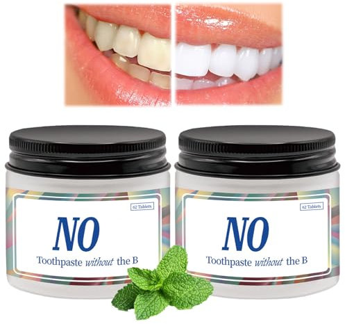2 Pcs Nobs Chewable Toothpaste Tablets - Fluoride Free Hydroxyapatite Toothpaste, Perfect for Travel & Daily Use