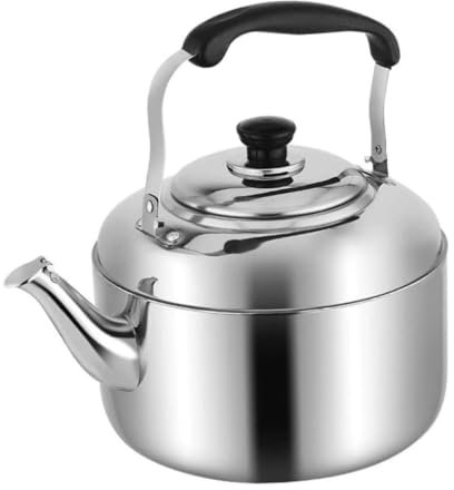 KICHOUSE Bollitore in Acciaio Con Fischietto Manico Ergonomico Compatibile Con Piastra Induzione Capacità Grande Per Tisane e Tè Per Uso Domestico