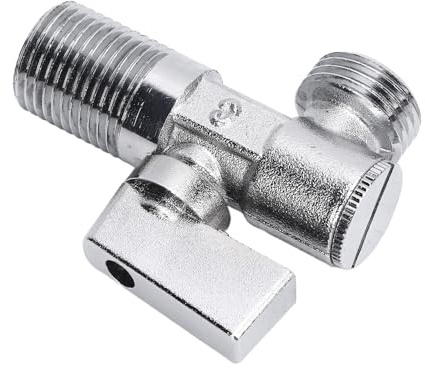 Plyisty Valvola di Arresto Angolare in Ottone Luminoso 1/4 Quarto Round G1/2 Pollici per Acqua di Lavandino Bagno Tap Cucina