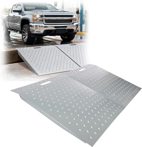 29 x 48 Shed Ramps for Riding Mower & Lawn Equipment - 1500 LB Capacity Anti-Slip Punch Plate Loading Ramp for ATV, Motorcycles, Garages, Barns,Lawnmower,Golf Car & Wheelchair (2PC)