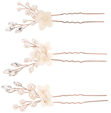 Gogogmee Fermagli per Chioma Ushaped in Metallo e Resina di Colore Chiaro Eleganti per Sposa e Damigelle D'onore Accessori Decorativi per Eventi Formali