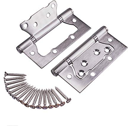 2 Stück Türscharnier Edelstahl 100mm mit Schrauben 2.5mm Dicke Rostfrei Edelstahl türband Türscharniere edelstahl Klavierband edelstahl