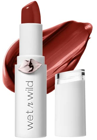 Lipstick By Wet n Wild Mega Last High-Shine Lipstick Lip Color Makeup, Brick Red Fire-Fighting