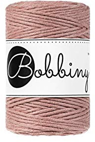 Bobbiny Oeko-Tex Premium Makramee Garn aus ökologischer Baumwolle 1,5 mm x 100 m (Blush)