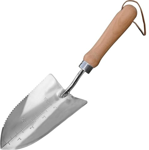 GREBSTK Gardening Shovels Stainless Steel Transplanter Garden Trowel Depth Marker Measurements Shovel Weeding Tool