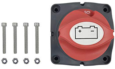 Batterietrennschalter, 12 V – 48 V, 300/1000 A, wasserdicht, strapazierfähig, Batterietrennschalter, universelle Abschaltleistung für Marine, Boot, Wohnmobil, ATV, Auto, LKW, Ein/Aus 2 Positionen,