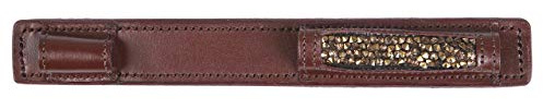 QHP Sporen-Protector Sporenshutz Lupine Leder mit Strass zum Schutz Ihrer Stiefel Braun/Beige