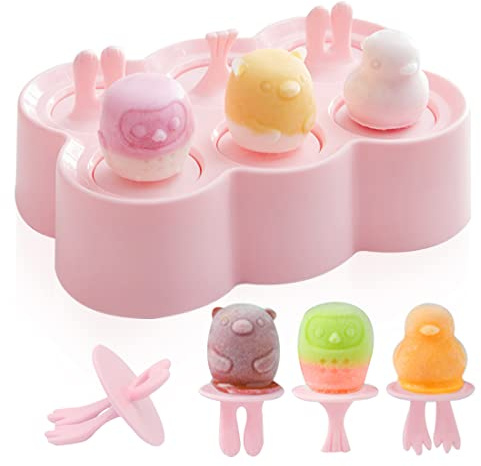 Mini Eisform, 6 Eisform Eis am Stiel, Klein Eisförmchen Popsicle Formen, Eisförmchen bpa Frei, Stieleisformer Eislutscher Formen, Eis zum Selber Machen Formen für Kinder, Baby