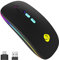 Mouse Wireless, Wireless Ricevitore USB a 2.4G Tipo C, mouse Bluetooth Ricaricabile, 7 Colori, Sottile 3 DPI 800/1200/1600, Mouse Silenzioso Compatibile con iPad/PC/Mac/Windows