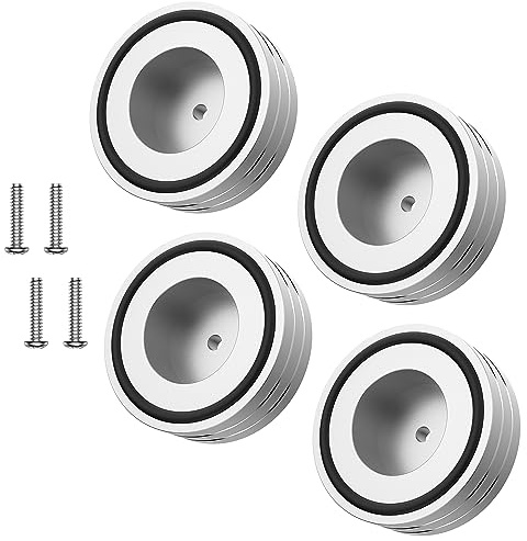 Tertullus 4 stycken HiFi absorber-fötter 58 mm × 22 mm silver subwoofer aluminium högtalare absorberande fötter för skruvning för subwoofer, högtalare, förstärkare och skivspelare