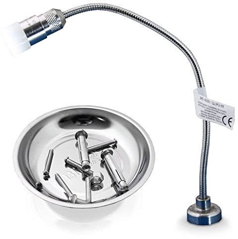 Bituxx LED Arbeitsleuchte felxible Arbeitslampe mit Magnetfuß und Schwanenhals + Magnetschale Magnetteller Metallschale Ø150mm