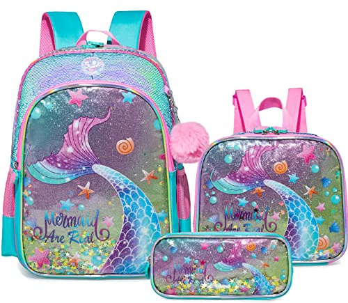 HTgroce Mochila Escolar Trolley Niña,Mochilas Escolares con Ruedas Mochila Escolar Primaria con 6 Ruedas Trolley Multi-Bolsillos Diseño Mochila