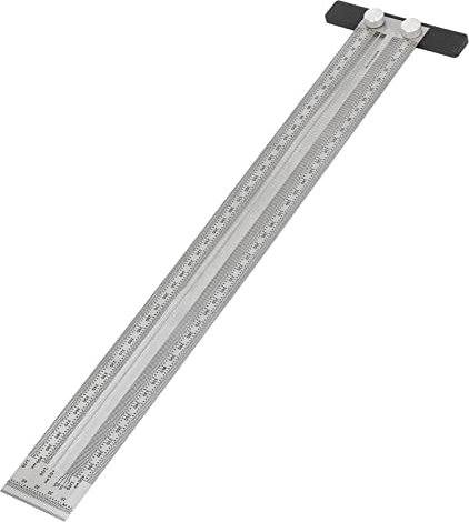 Haofy Tischler-Markierungs-T-Lineal, Flexibles Tischler-T-Lineal aus Edelstahl für Zimmerei (400mm)