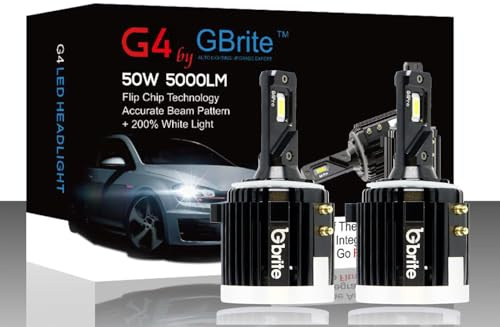GBrite - G4 H7 LED Headlight Bulb Specially Built With Car Specific Holder to fit VW Golf MK6 MK7 Scirocco,100W 10000LM 5500K Xenon Bright White