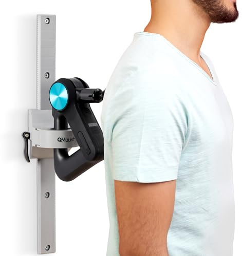 QMount Väggfäste för massagepistol, handsfree, för fullständig muskelåterhämtning, fullt justerbart väggfäste för massagepistol, robust, halkfri