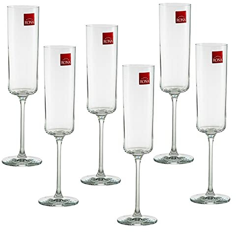 REGALOS LLUNA Set 6 copas cava 23 cm. Medium forma recta transparente 17 cl.