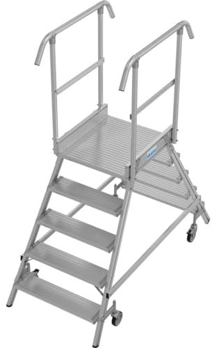 KRAUSE | Podestleiter | beidseitig begehbar | 2 x 5 Stufen