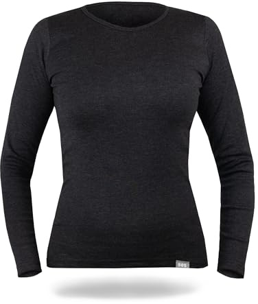SES Thermoshirt Damen Langarm 44 Anthrazit aus Baumwolle - Atmungsaktives Thermo Oberteil für Damen - Thermounterwäsche für Wärme & Komfort