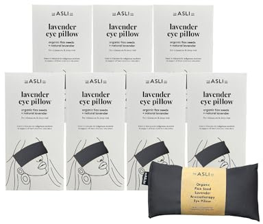 The Asli Co. [7 Packs] 2 in 1 Hot & Cool Therapy Handmade Eye Pillow (Charcoal Grey) Filled with 100% Natural Organic Flax Seeds & Lavender - Soothing and Calming Scent for Relaxation & Deep Sleep