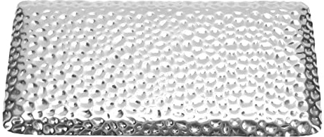 KIMISS Rectangular Stainless Steel Hammered Tray - Exquisite Serving Tray for Dining Room, Bedroom, Kitchen - 19.5x9.5cm (Silver)