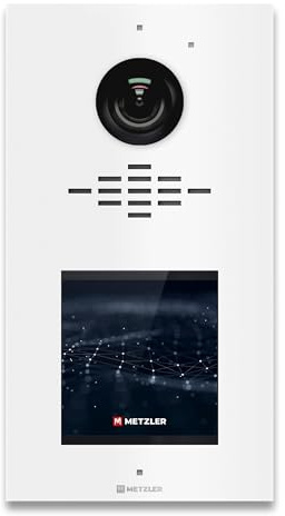 Metzler VDM10 2.0 modulare Video Türsprechanlage in Weiß - LAN POE - Türklingel mit HD-Kamera, in RAL7016, 1-500 Parteien Sprechanlage - Ein- und Mehrfamilienhaus, Smartphone App | Horizon