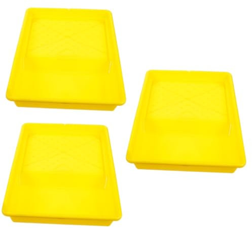 Housoutil 3St Latex-Farbwanne Facilitation Kunststoff Plastikwanne maltisch anlegewerkzeug Farbbehälter Farbschalen bemalen Hohe Kapazität Latexfarbe Bürstenhalter Plastikteller Farbtablett