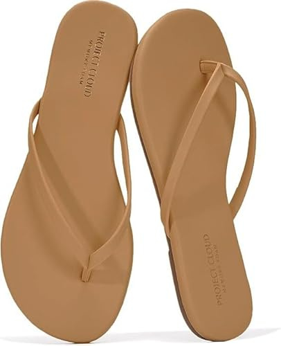Project Cloud Flip Flops for Women Memory Foam Flats Sandals