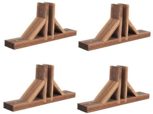 TINEASUR 4 Piezas Valla Pequeña Para Jardín - Soporte y Base de Madera Para Valla de Privacidad - Pies Base Práctica